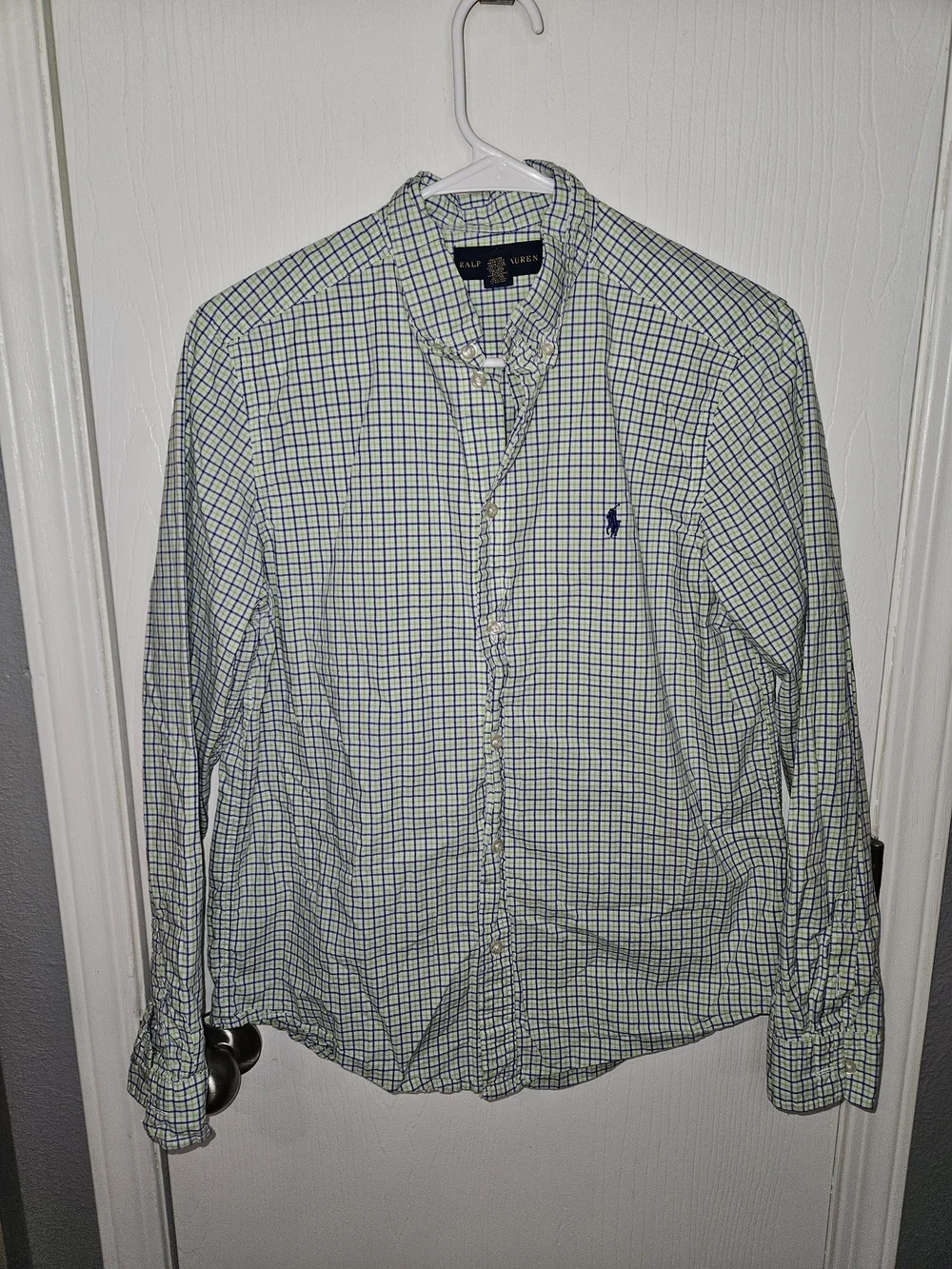 Ralph Lauren Men’s Green & Blue Plaid Button-Down Shirt
